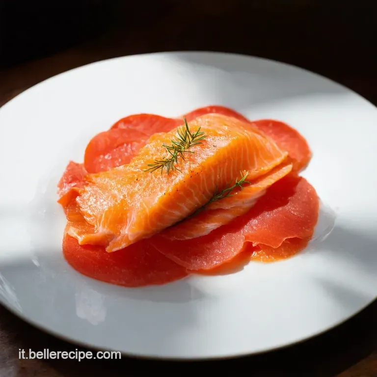Carpaccio di Salmone agli Agrumi con Crostini allAglio