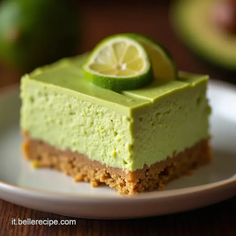 La Perla Verde Cheesecake Cremosa Allavocado E Lime Senza Cottura presentation