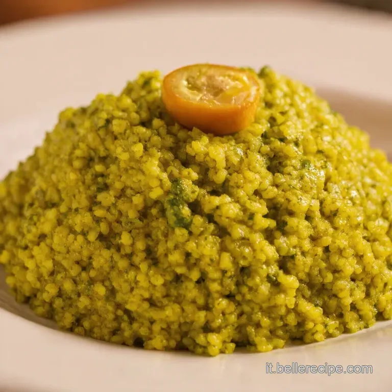 Cous Cous Alla Trapanese Con Pesto Di Pistacchi presentation