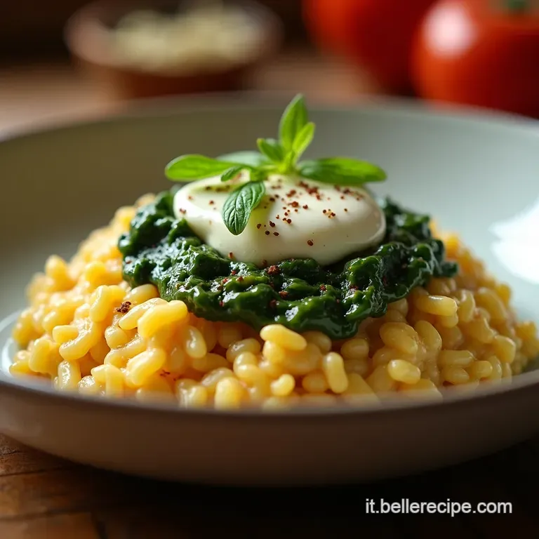 Crema Di Cime Di Rapa Avvolgente Con Cuore Di Burrata presentation