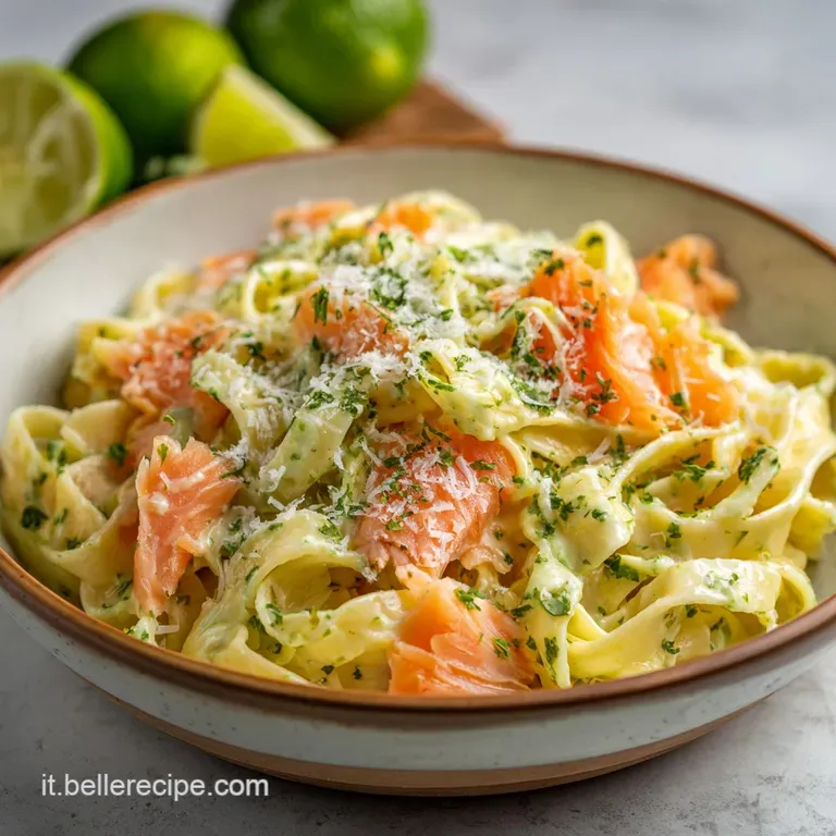 Fettuccine al Salmone Affumicato e Lime: Crema Vellutata