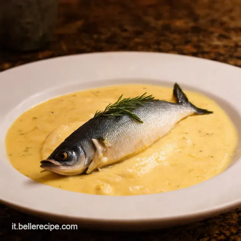 Filetti Di Branzino Su Crema Di Patate E Nocciole Tostate presentation