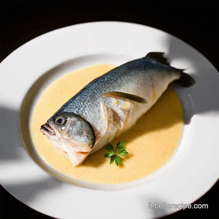 Filetti di Branzino su Crema di Patate e Nocciole Tostate