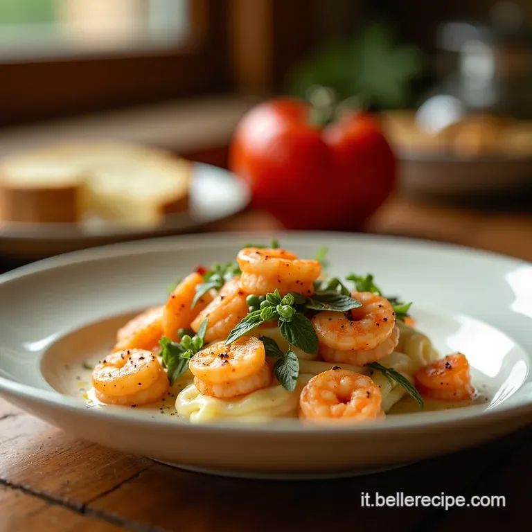 Gamberi a Farfalla Ripieni Di Ricotta Ed Erbe Con Salse Allo Yogurt presentation