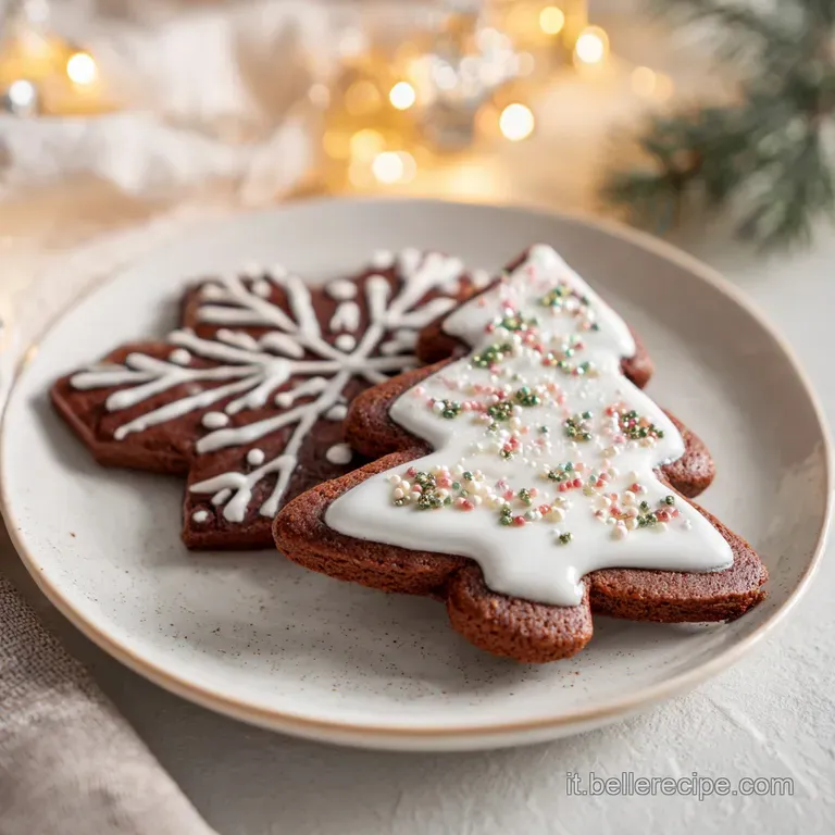 Artfully arranged iced cookies with delicate swirls and sprinkle accents on a white plate.