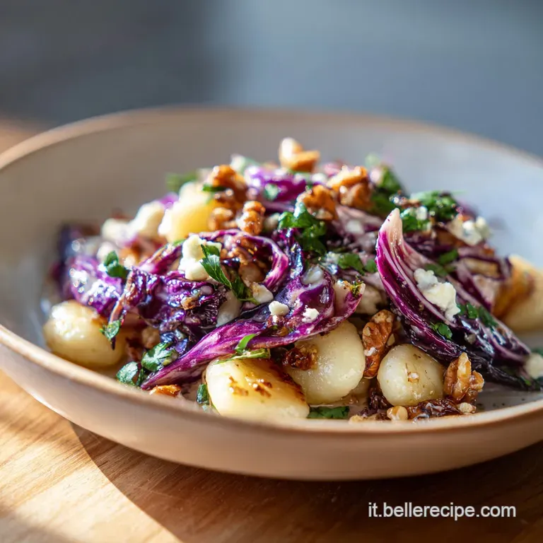 Ricetta di Gnocchi con Radicchio Noci e Gorgonzola