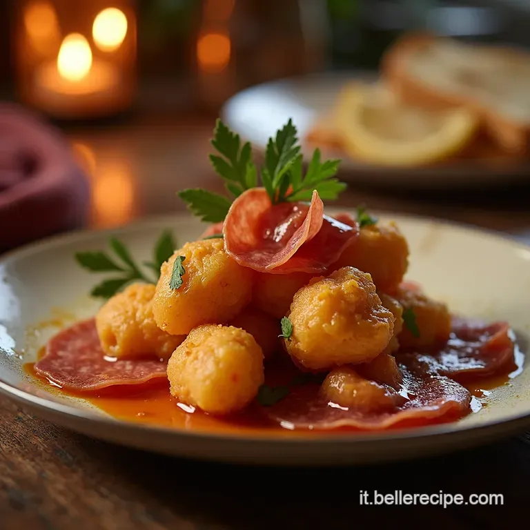 Gnocco Fritto Festivo Con Ghirlanda Di Salumi presentation