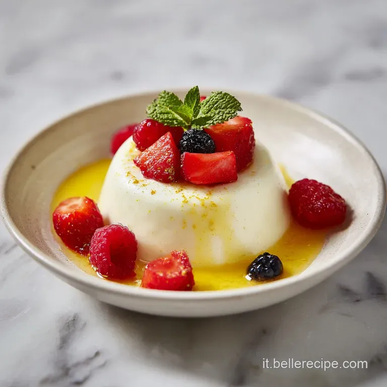 Elegant parfait glass filled with light, airy mousse, vibrant fruit layers, and sprinkled with toasted nuts for a refined ...