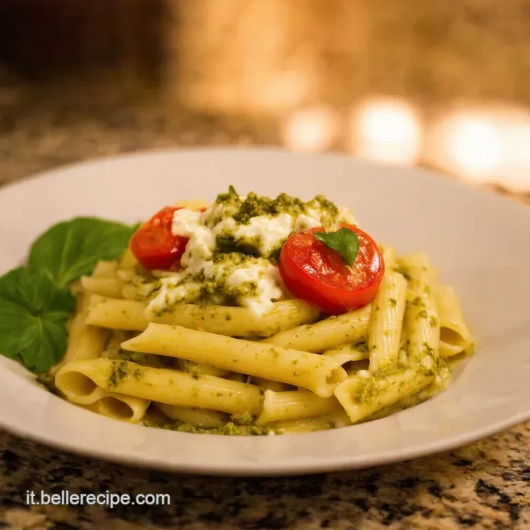 Pasta Fredda Alla Caprese Con Pesto Di Rucola presentation