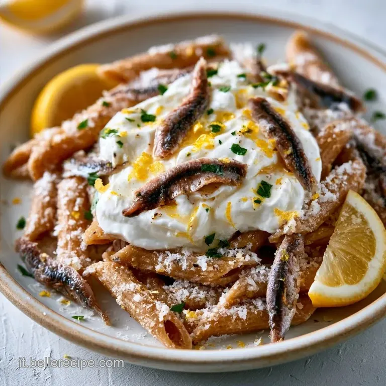 Pasta Fredda Burrata Acciughe con Pasta Integrale