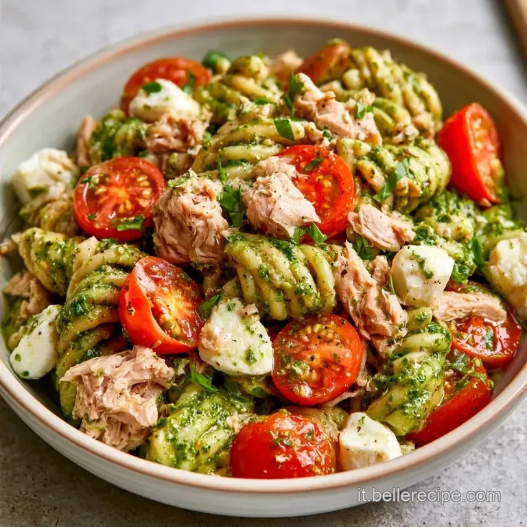 Pasta Fredda Pesto E Tonno con Pomodorini