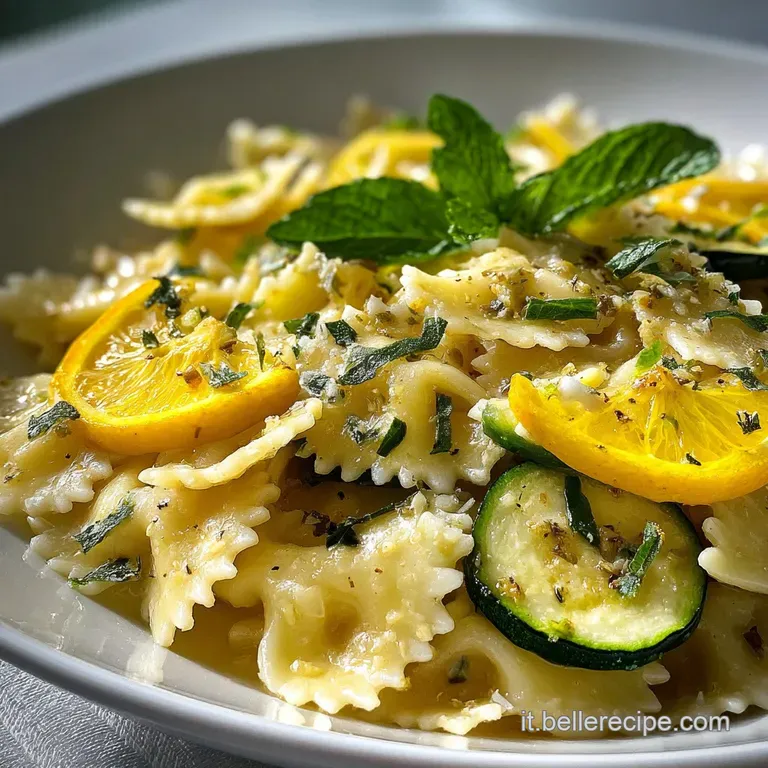 Pasta con Zucchine Limone e Menta Cremosa