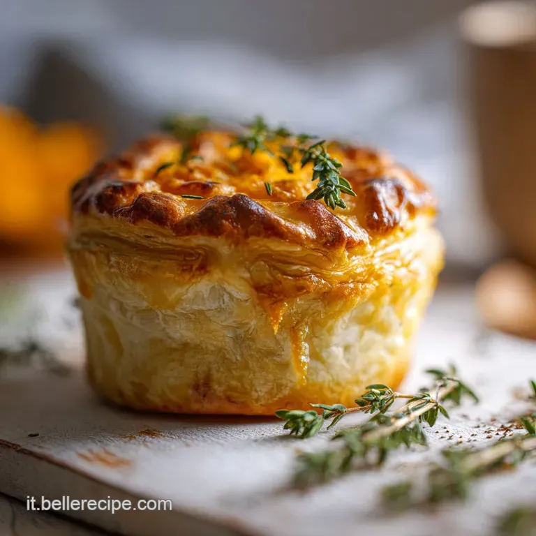 Slice of savory Halloween pie on a white plate, steam rising, showcasing the layers of flaky crust and colorful filling.