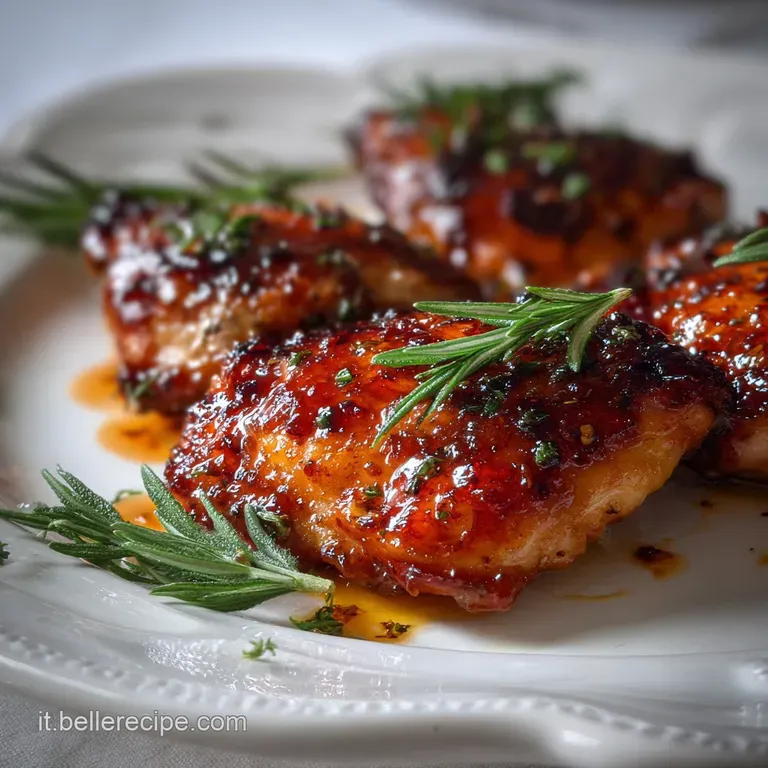 Close-up of Pollo alla Diavola on a plate, glistening with olive oil, herbs and charred bits enhancing the crispy texture.