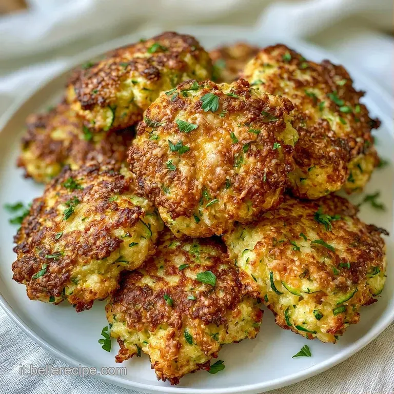 Polpette croccanti disposte con cura su ceramica, con gocce di salsa bianca e un rametto di prezzemolo verde brillante.