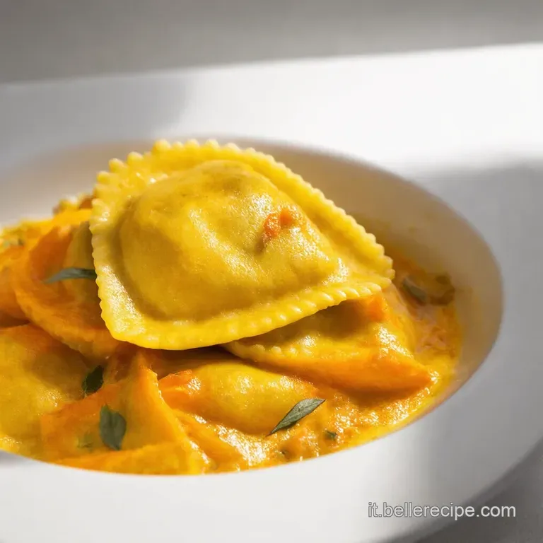 Ravioli di Zucca e Salvia con Burro Fuso alla Nocciola