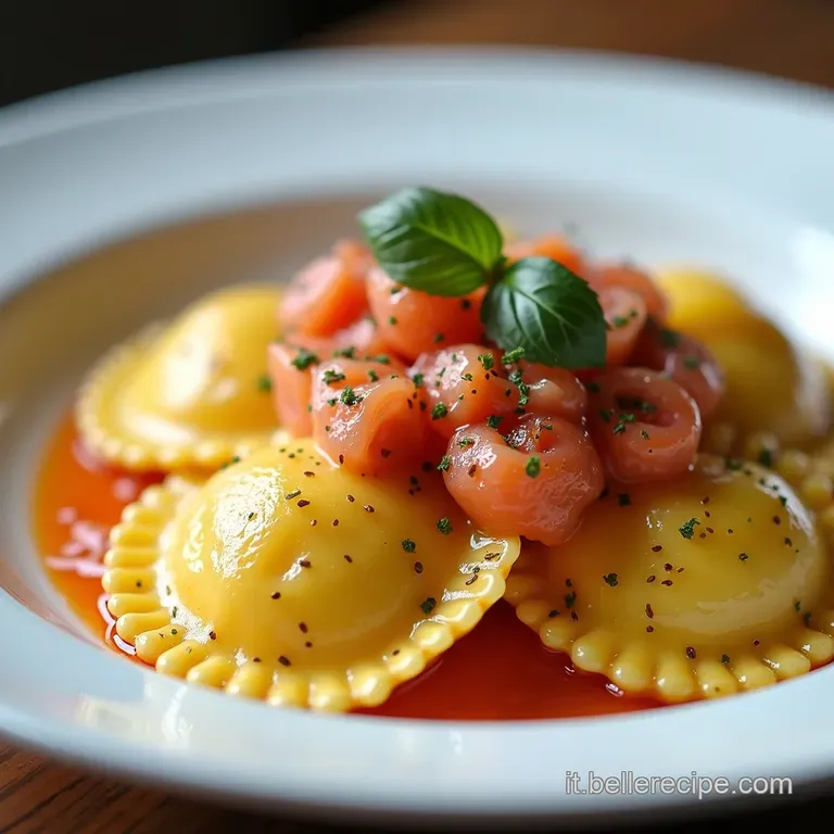 Ravioli Imperiali al Salmone Affumicato e Aneto Pasta alla Zarina Rivisitata