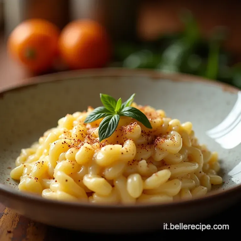 Il Velluto Cremoso Risotto Al Mascarpone Fresco E Pepe Rosa presentation