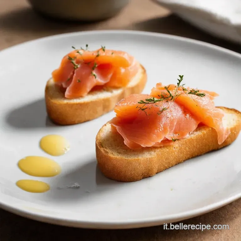 Salmone Affumicato con Crostini e Crema al Limone