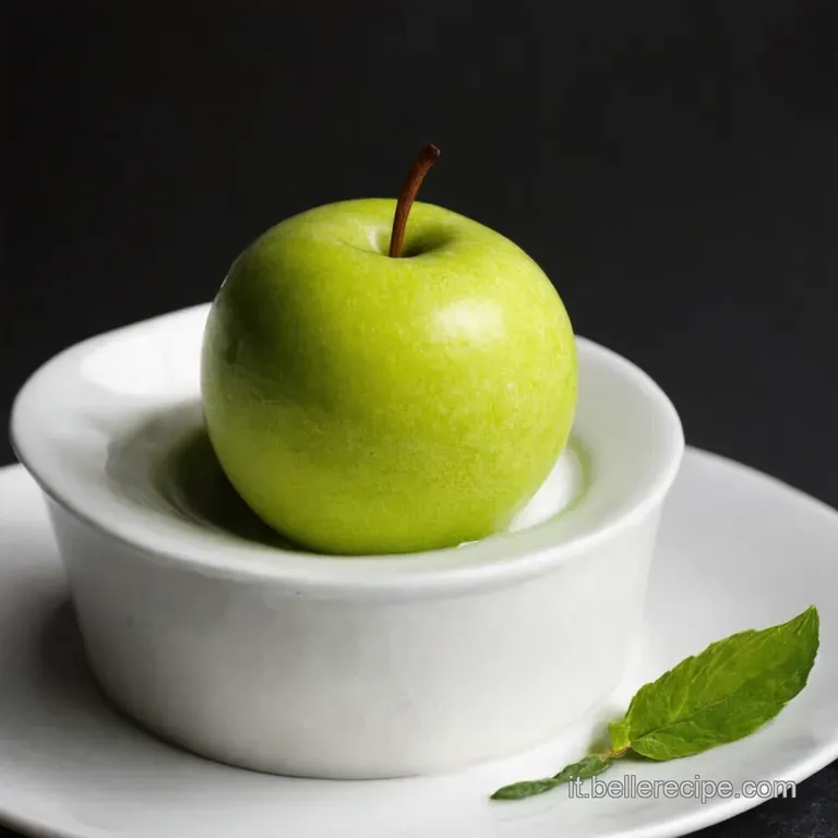 Sorbetto alla Mela Verde Freschezza in un Cucchiaio