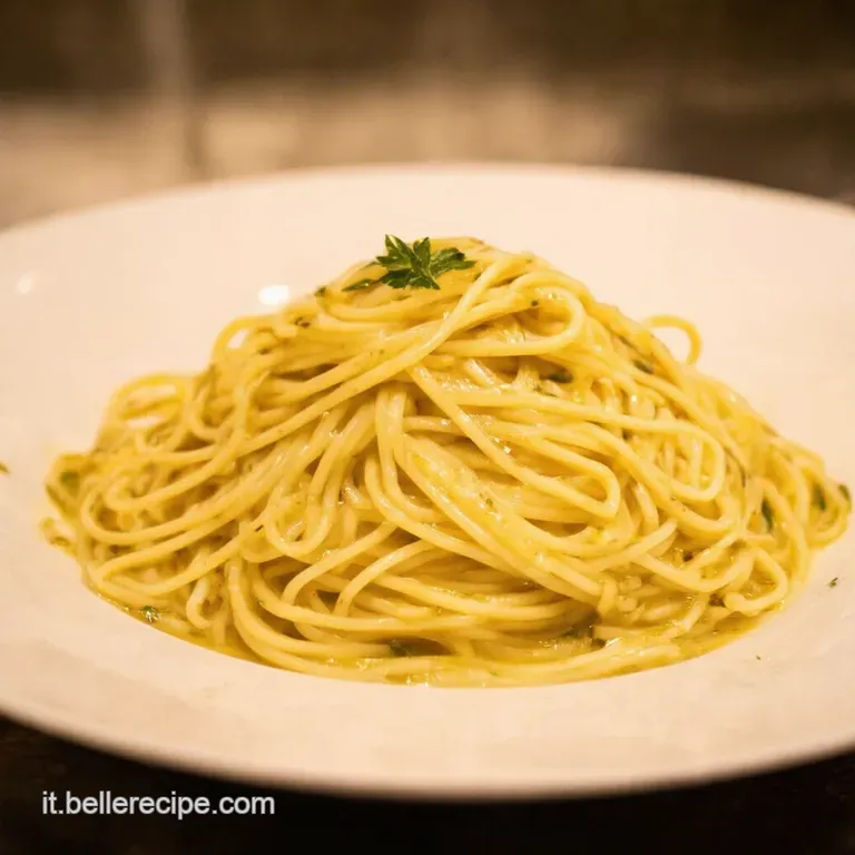 Spaghetti Aglio Olio E Peperoncino Al Limone presentation