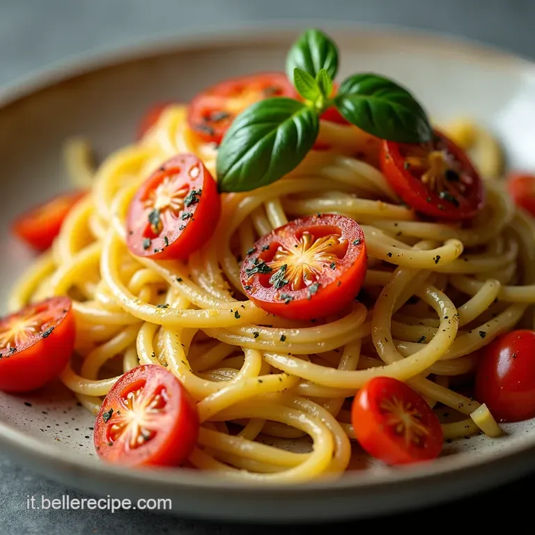 Spaghetti di Zucchine con Pomodorini Saltati e Burrata al Limone