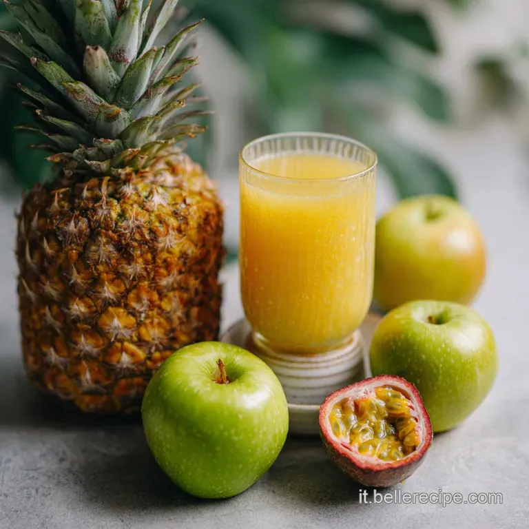 Ricetta del Succo di Ananas Mela Verde e Passion Fruit Fresco