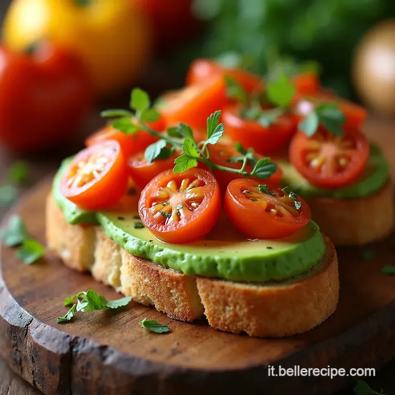 Toast Estivo Avocado Gamberi Frutti Di Bosco E Pomodorini presentation