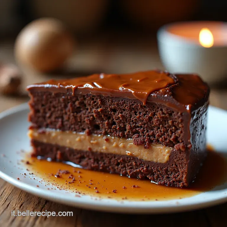 Torta Al Cioccolato Fondente La Decadente Con Ganache Al Caff&egrave; presentation