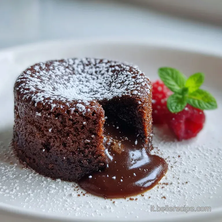 Slice of moist, dark chocolate spice cake on a white plate. Garnished with a dollop of cream and a light cocoa powder dust...