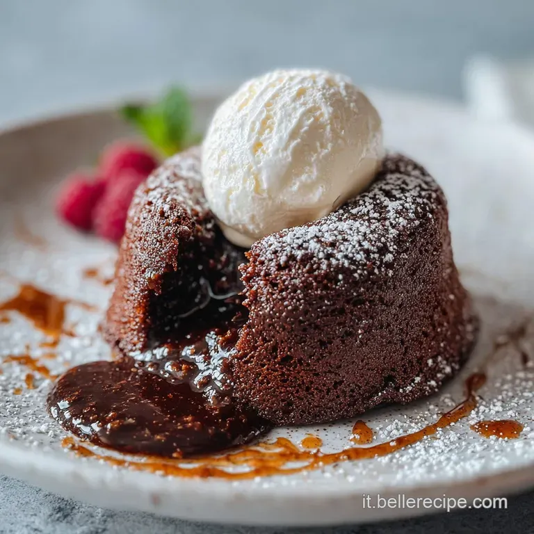 A slice of cocoa magic cake on a plate, showcasing its three separate layers. Lightly dusted with cocoa. Ready to eat, the...