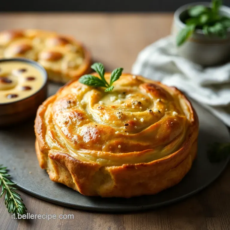 Torta Rustica Di Pomodorini Olive E Basilico presentation