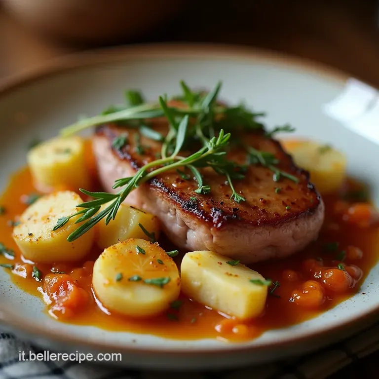 Larrosto Della Domenica Vitello Laccato Al Rosmarino E Limone Con Patate Croccanti Al Timo presentation