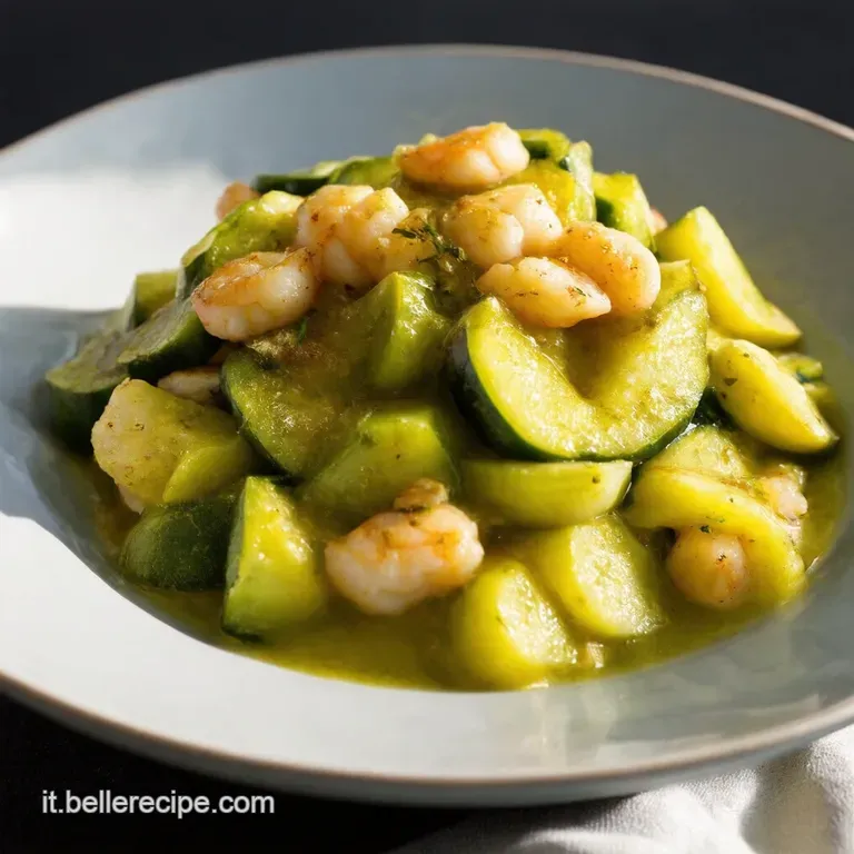 Zucchine e Gamberetti Saltati allAglio e Limone