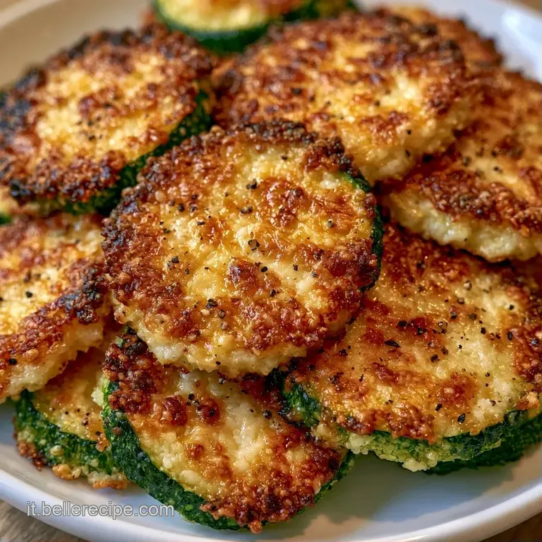 Zucchine croccanti disposte con cura in un piatto scuro, illuminate da un filo d'olio lucido e foglioline di menta fresca.